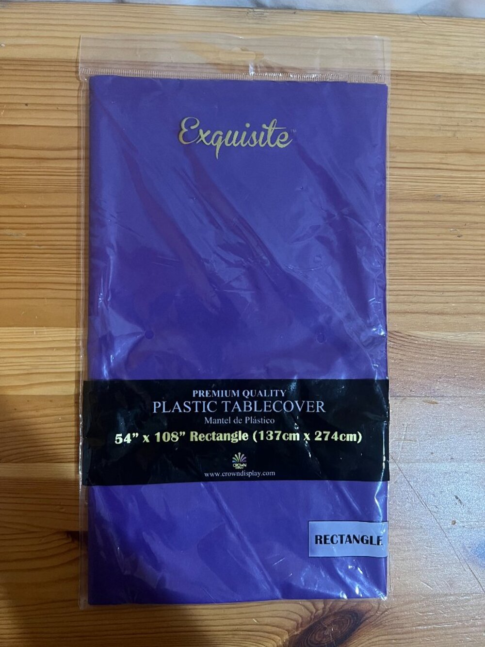 Exquisite Rectangle Purple Plastic Tablecover Brand New $12